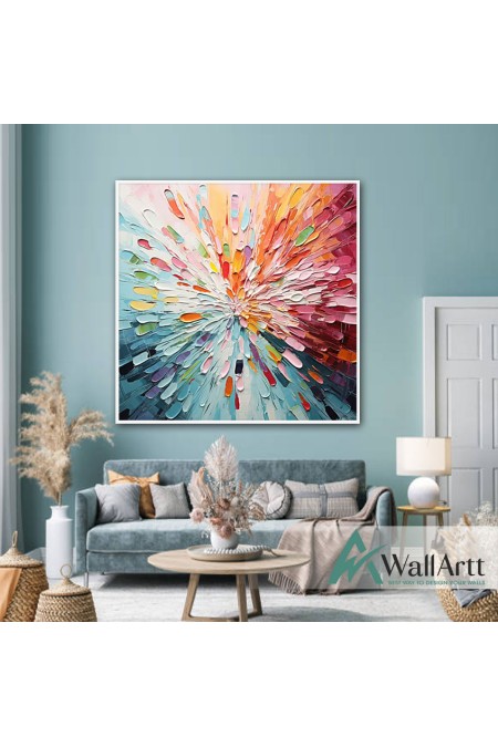 Burst of Colors 3D Heavy Textured Partial oil Painting